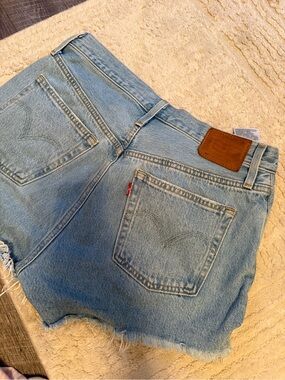 Levi's Light Blue Denim Cutoff Shorts with Raw Hem